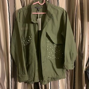 Zara Military Jacket with Pearl Pockets